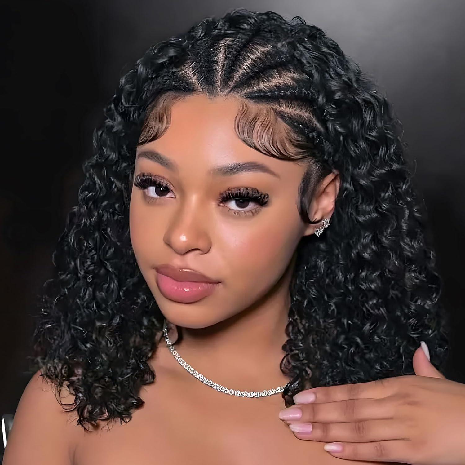 Glueless Wear And Go Human Hair Wig - Peruca Bob com Tranças Cornrow, Cabelo
