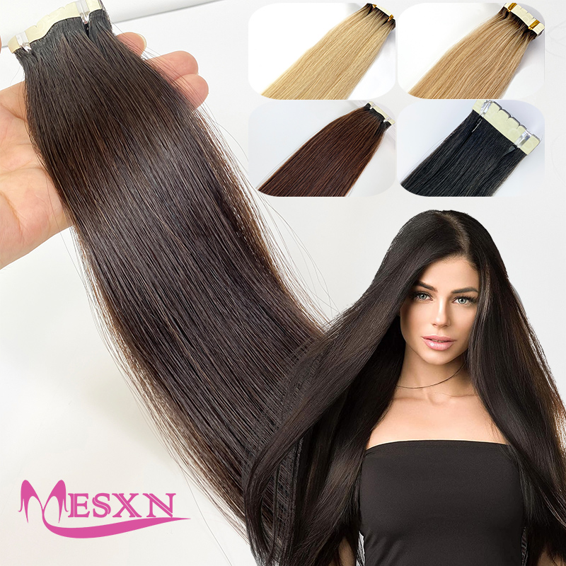 Invisible Tape In Extensions Real Hair - Mini extensões retas do cabelo humano,