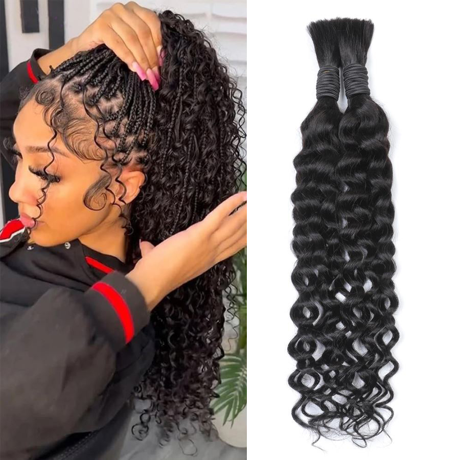 Water Wave Bulk Human Hair For Braiding - Cabelo Humano Ondulado Boho para Tranças