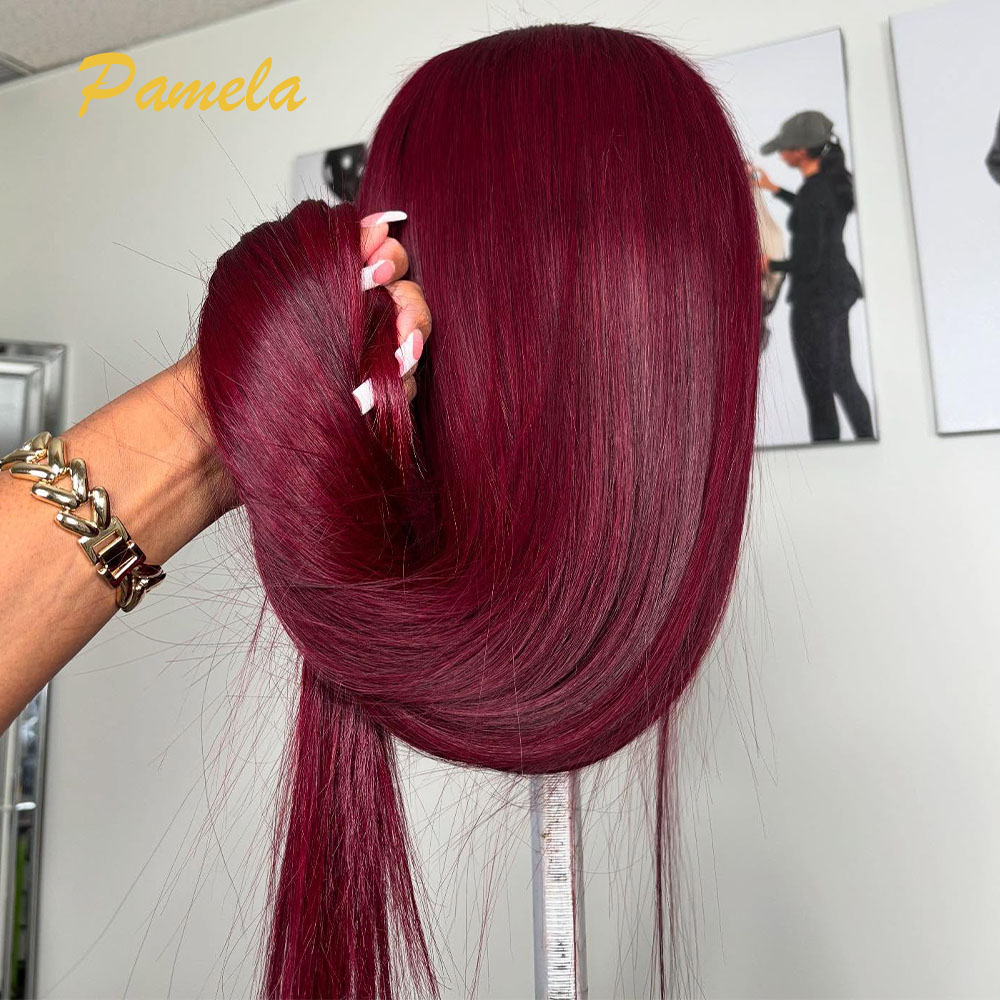 Super duplo desenhado borgonha - Lace Front Wigs avaliação e preço