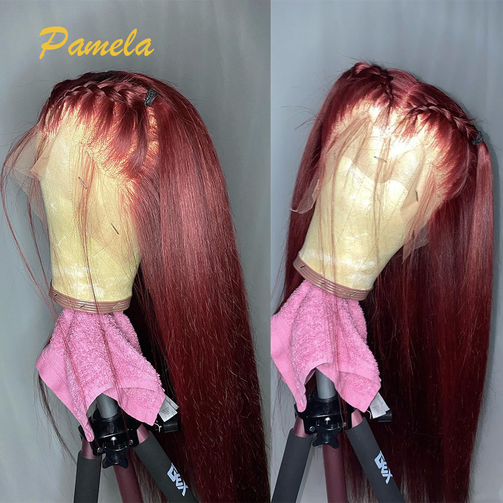 Super duplo desenhado borgonha - Lace Front Wigs avaliação e preço
