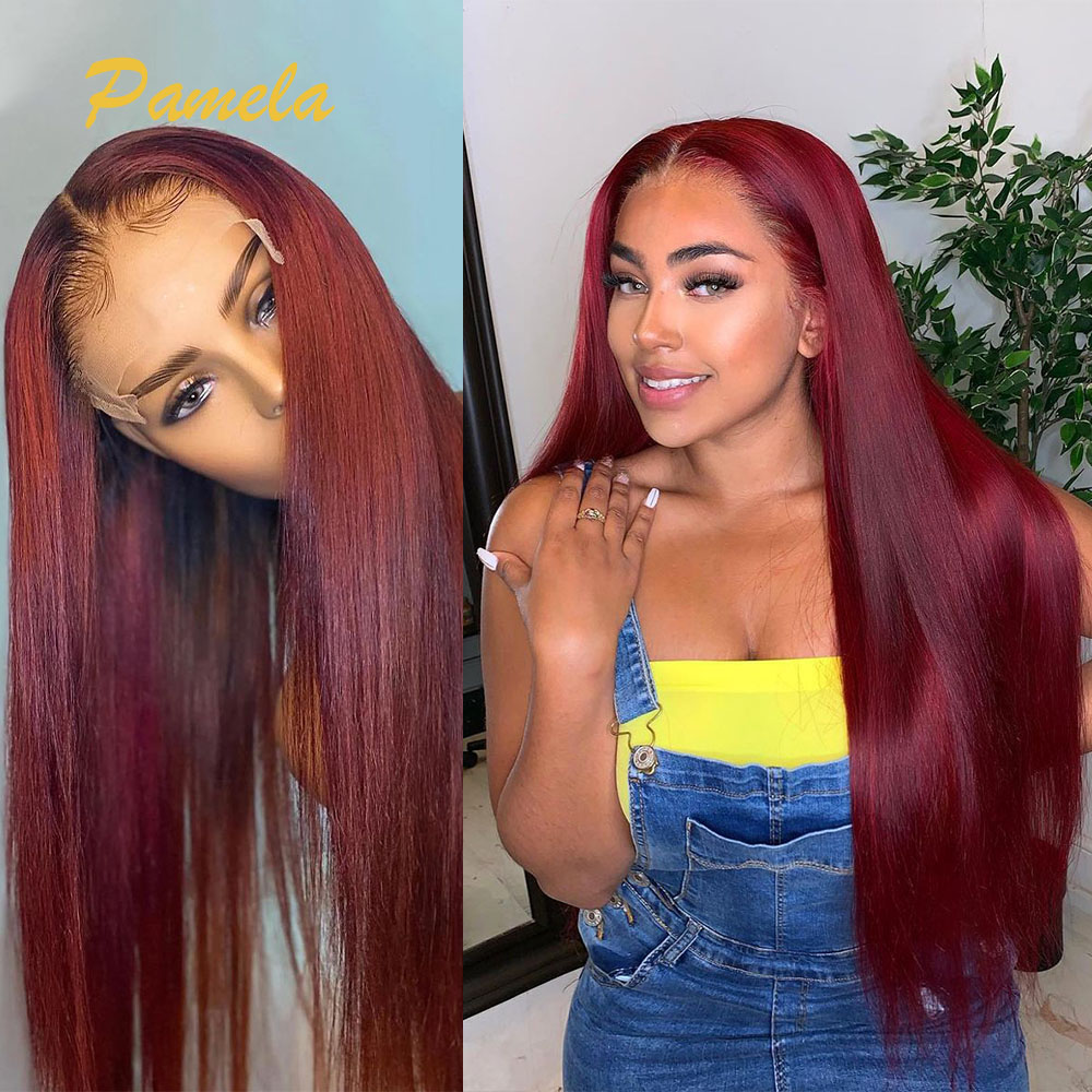 Super duplo desenhado borgonha - Lace Front Wigs avaliação e preço