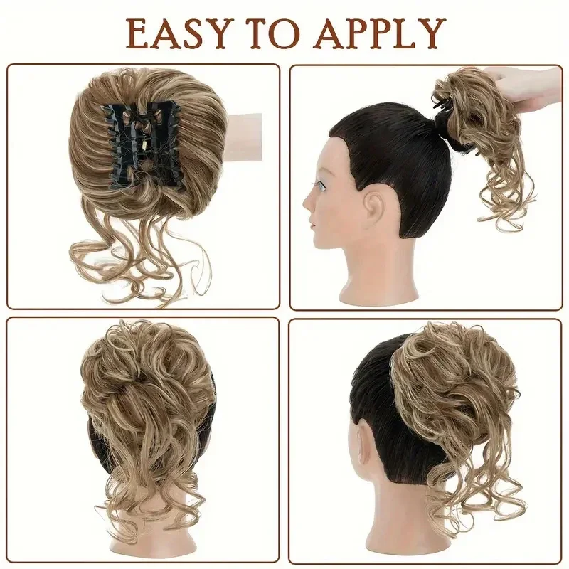 Pedaços de cabelo bagunçados p - Claw Clip Messy Bun Hair Piece avaliação e preço
