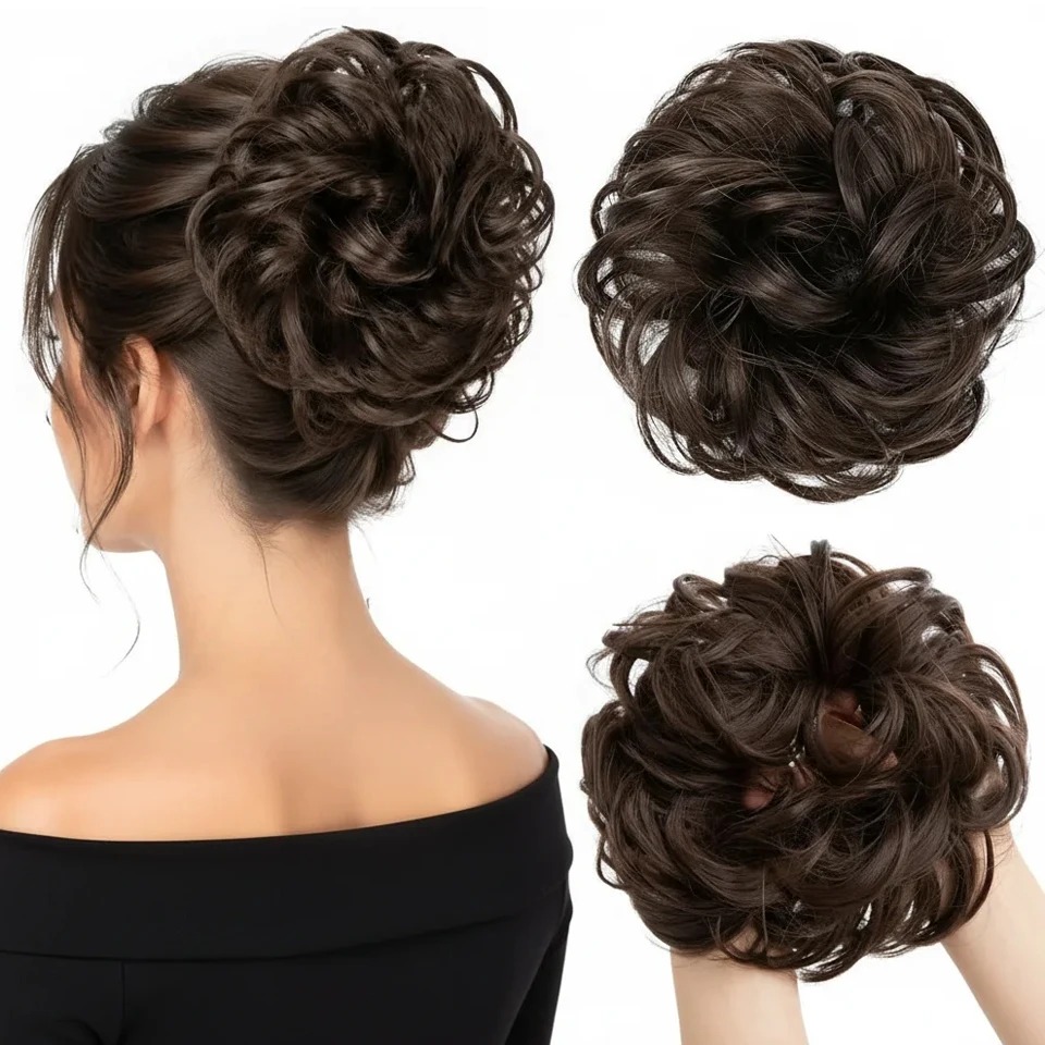 Acessório de Cabelo Elegante c - Claw Clip Messy Bun Hair Piece avaliação e preço
