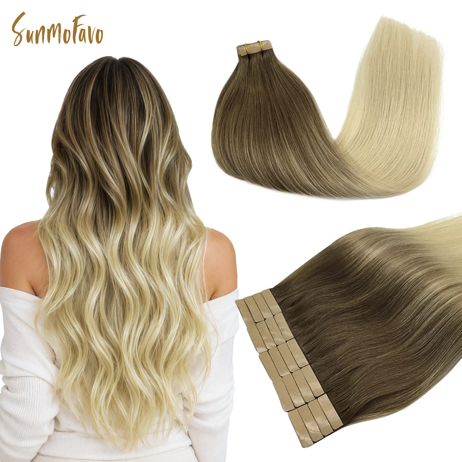Sunmofavo – Extensões de cabel - Invisible Tape In Extensions Real Hair avaliação e preço