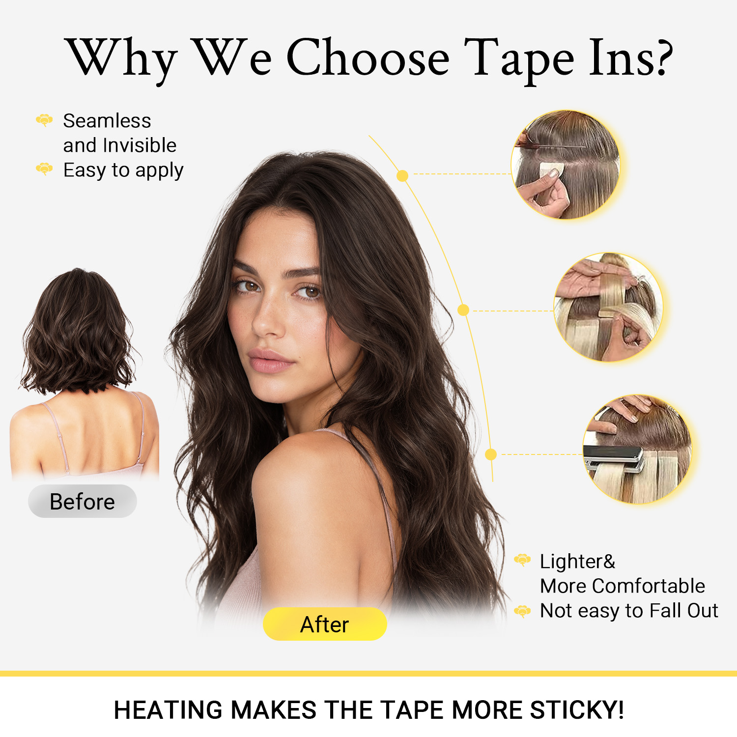 Sunmofavo – Extensões de cabel - Invisible Tape In Extensions Real Hair avaliação e preço