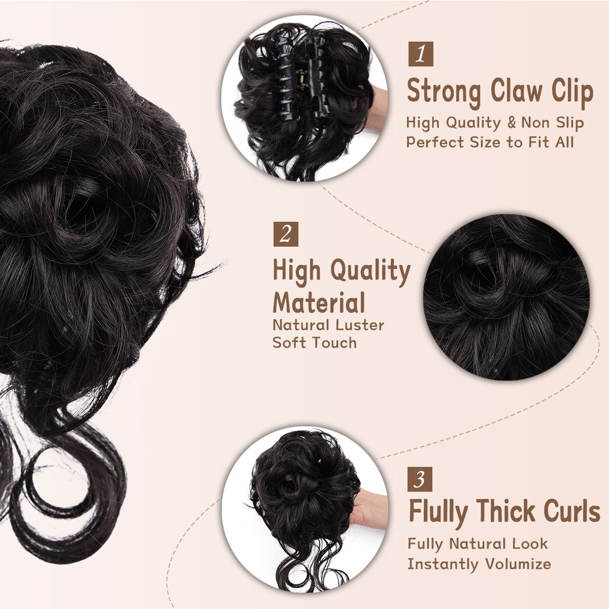Coque bagunçado pedaço de cabe - Claw Clip Messy Bun Hair Piece avaliação e preço