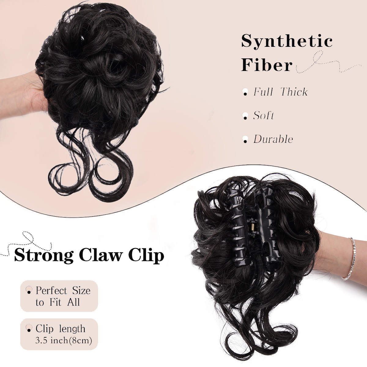 Coque bagunçado pedaço de cabe - Claw Clip Messy Bun Hair Piece avaliação e preço