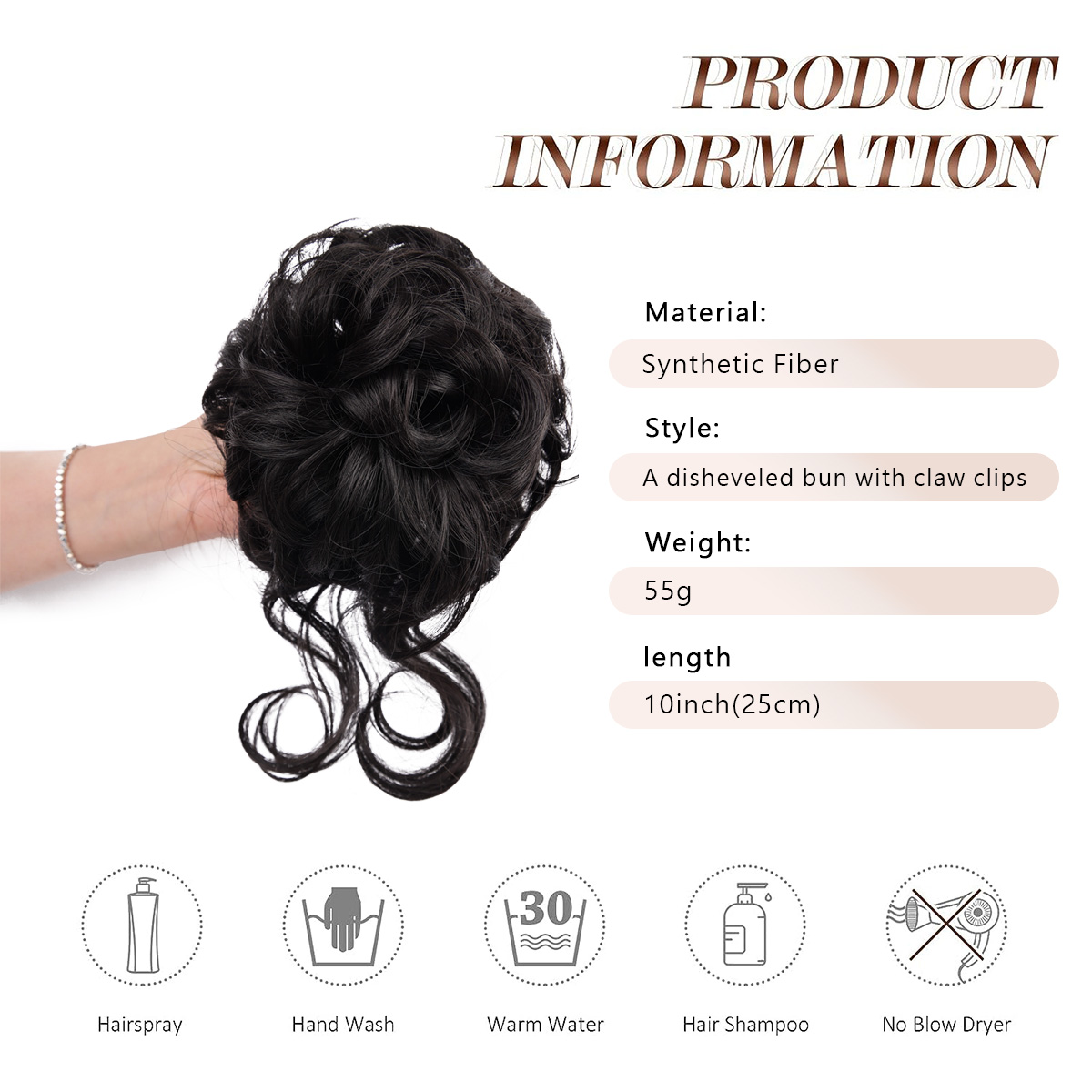 Coque bagunçado pedaço de cabe - Claw Clip Messy Bun Hair Piece avaliação e preço